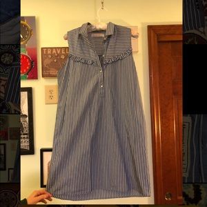 A&F Blue and White Stripped Button Down Dress